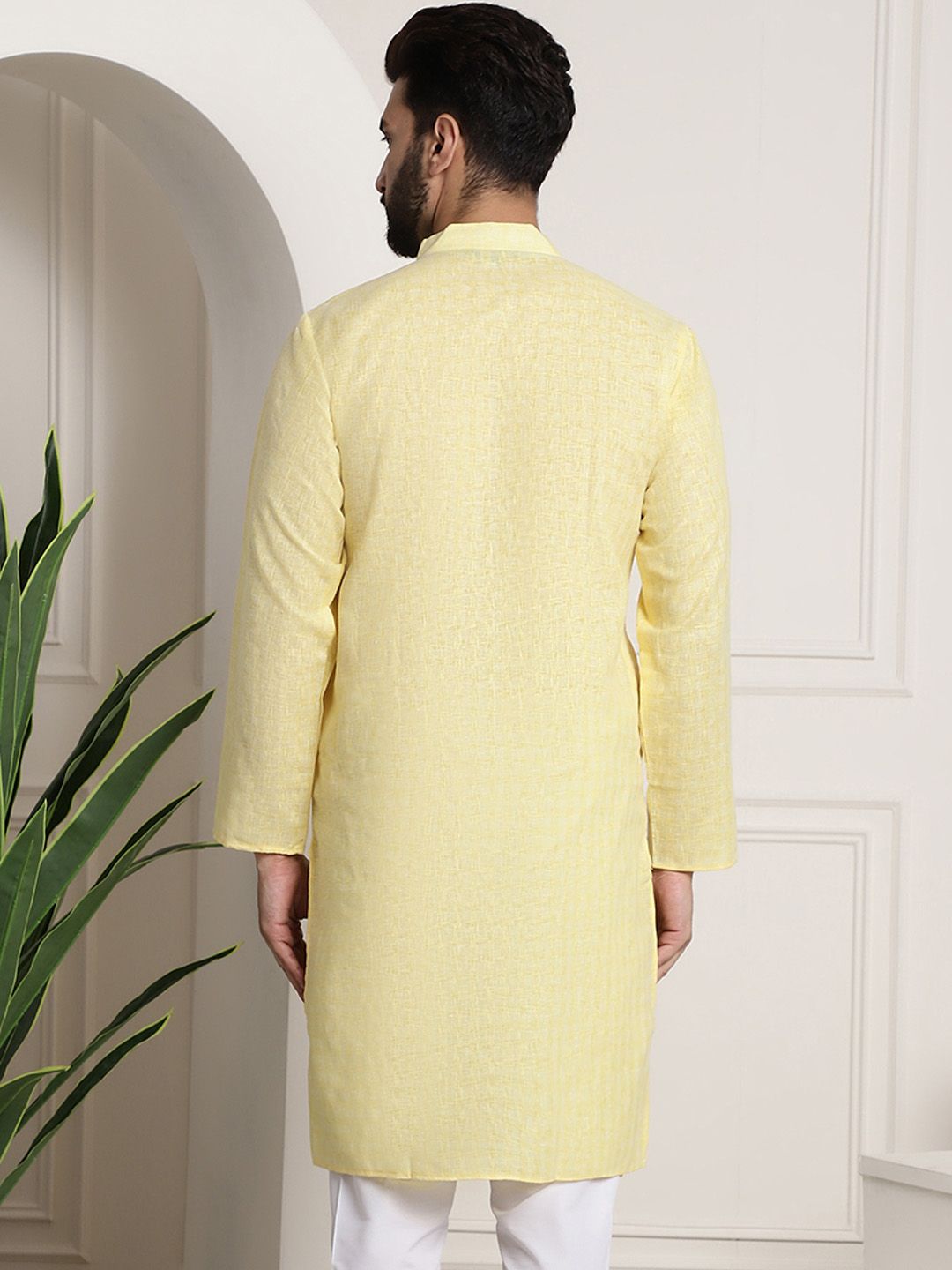 SOJANYA Berkolar Mandarin Lengan Panjang Kurta Lurus