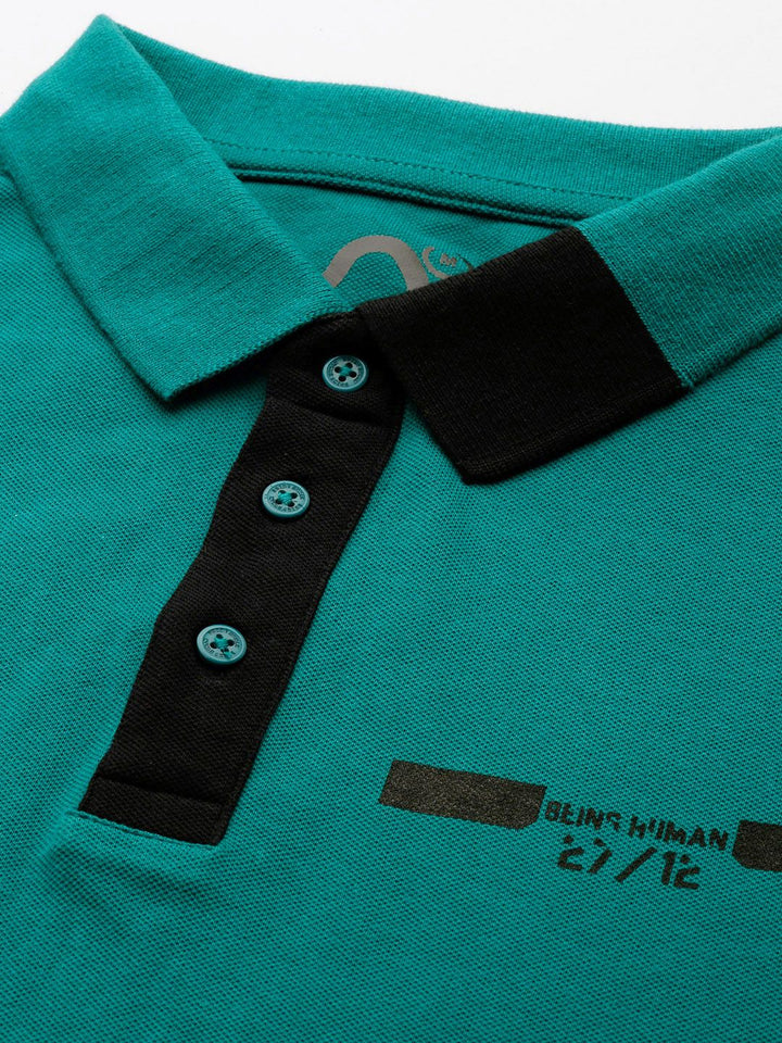 Being Human Polo Collar Pure Cotton T-shirt
