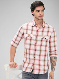 SPYKAR Men Slim Fit Tartan Checks Opaque Checked Casual Shirt