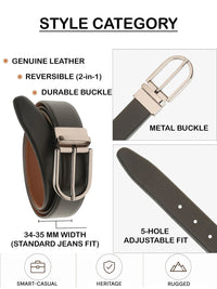 Teakwood Leathers Men Textured Leather Reversible Formal Belt