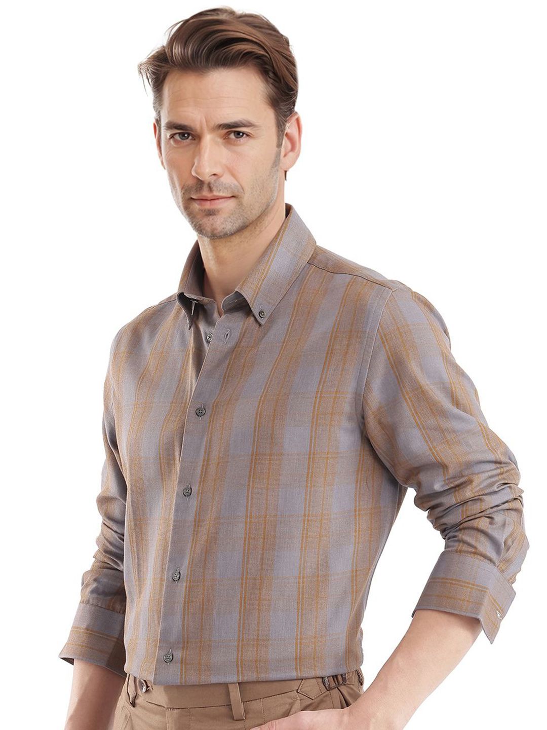 RARE RABBIT Men Comfort Opaque Checked Casual Shirt