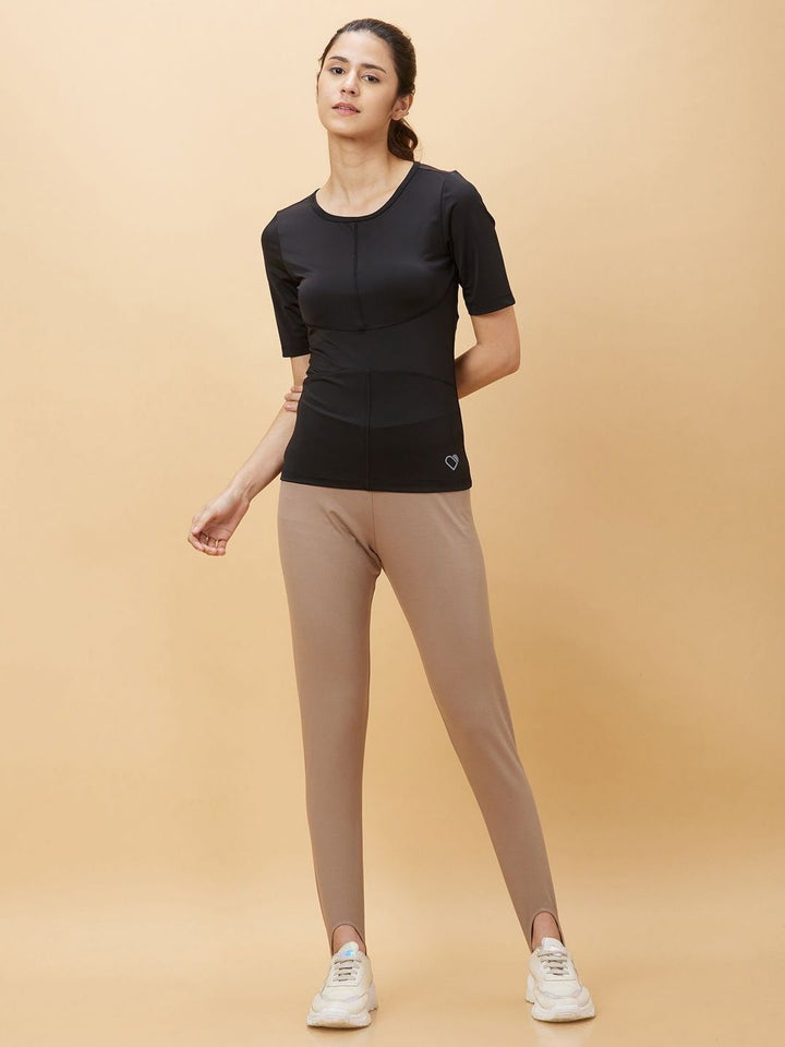 Being Human Women Colourblocked Henley Neck Pockets Slim Fit T-shirt