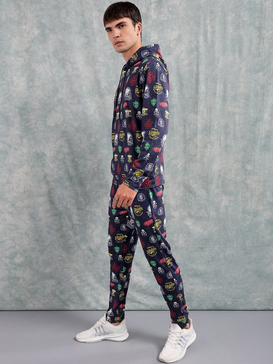 The Indian Garage Co Printed Hooded Sweatshirt & Joggers