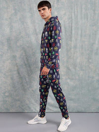 The Indian Garage Co Printed Hooded Sweatshirt & Joggers