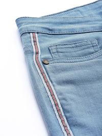 all about you Women Blue Skinny Fit Mid-Rise Clean Look Stretchable Cropped Jeans