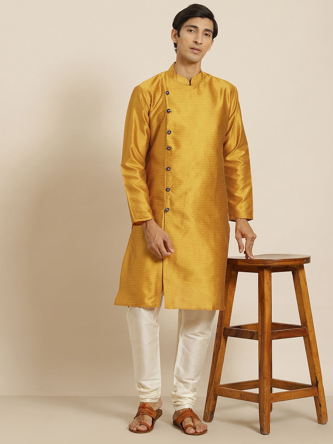 SOJANYA Kurta Kuning Mustard Lelaki