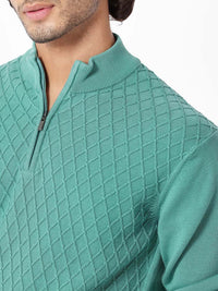 RARE RABBIT Men Troyo Regular Fit Mock Collar Sweater
