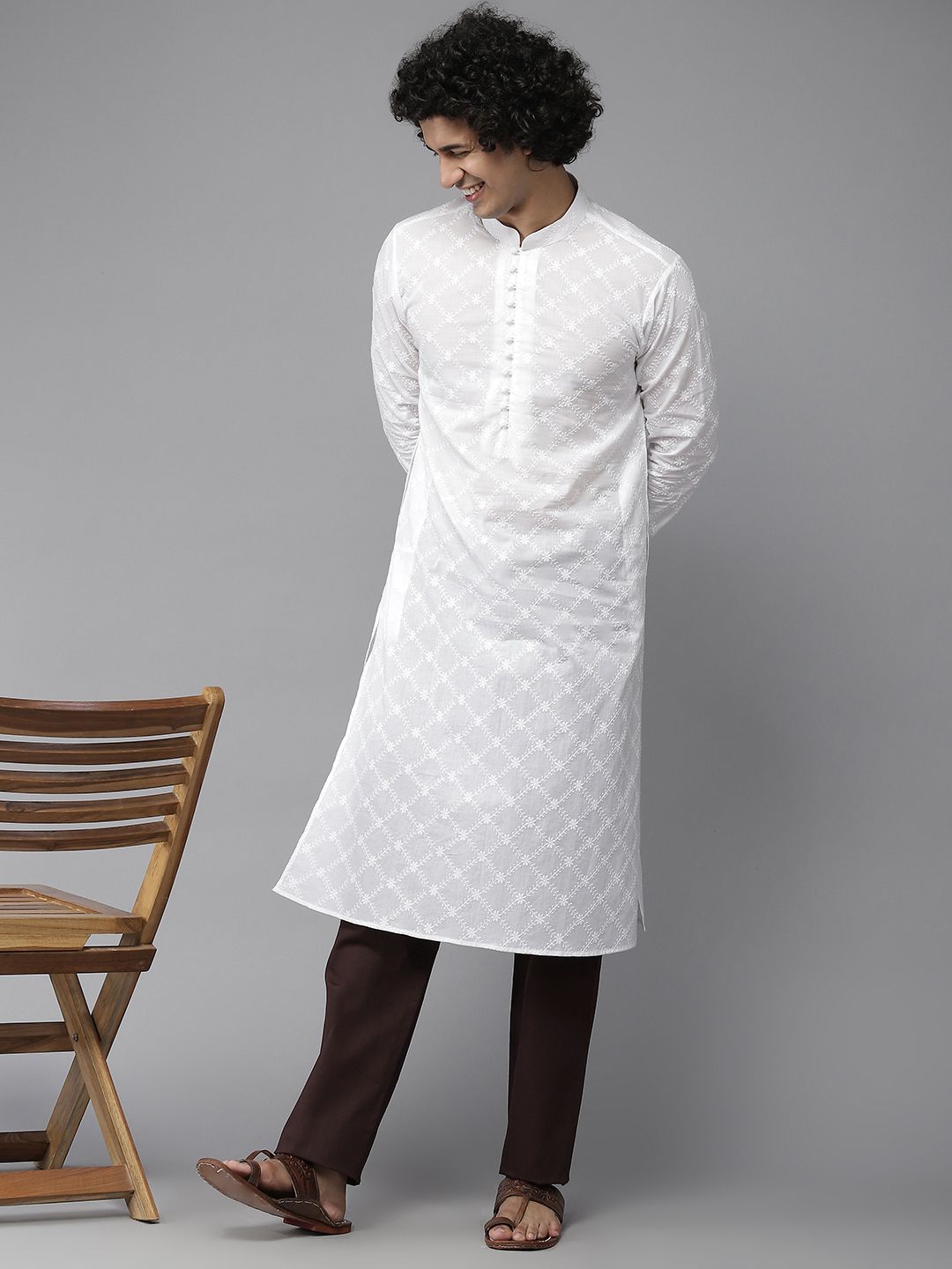 See Designs Men Brown Solid Cotton Pyjama