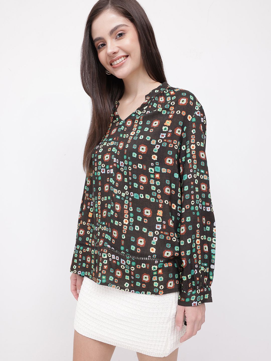 DressBerry Bold Binaries Dye-Inspired High-Low Top