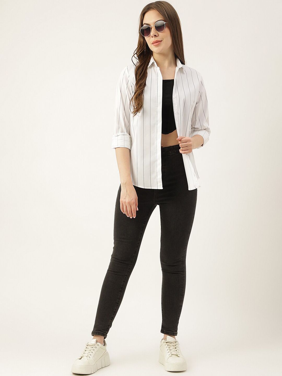 Hancock Vertical Striped Slim sesuai kemeja kapas tulen kasual