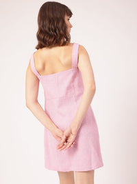 DressBerry Cutesy Glam Dobby Strappy A-Line Mini Dress