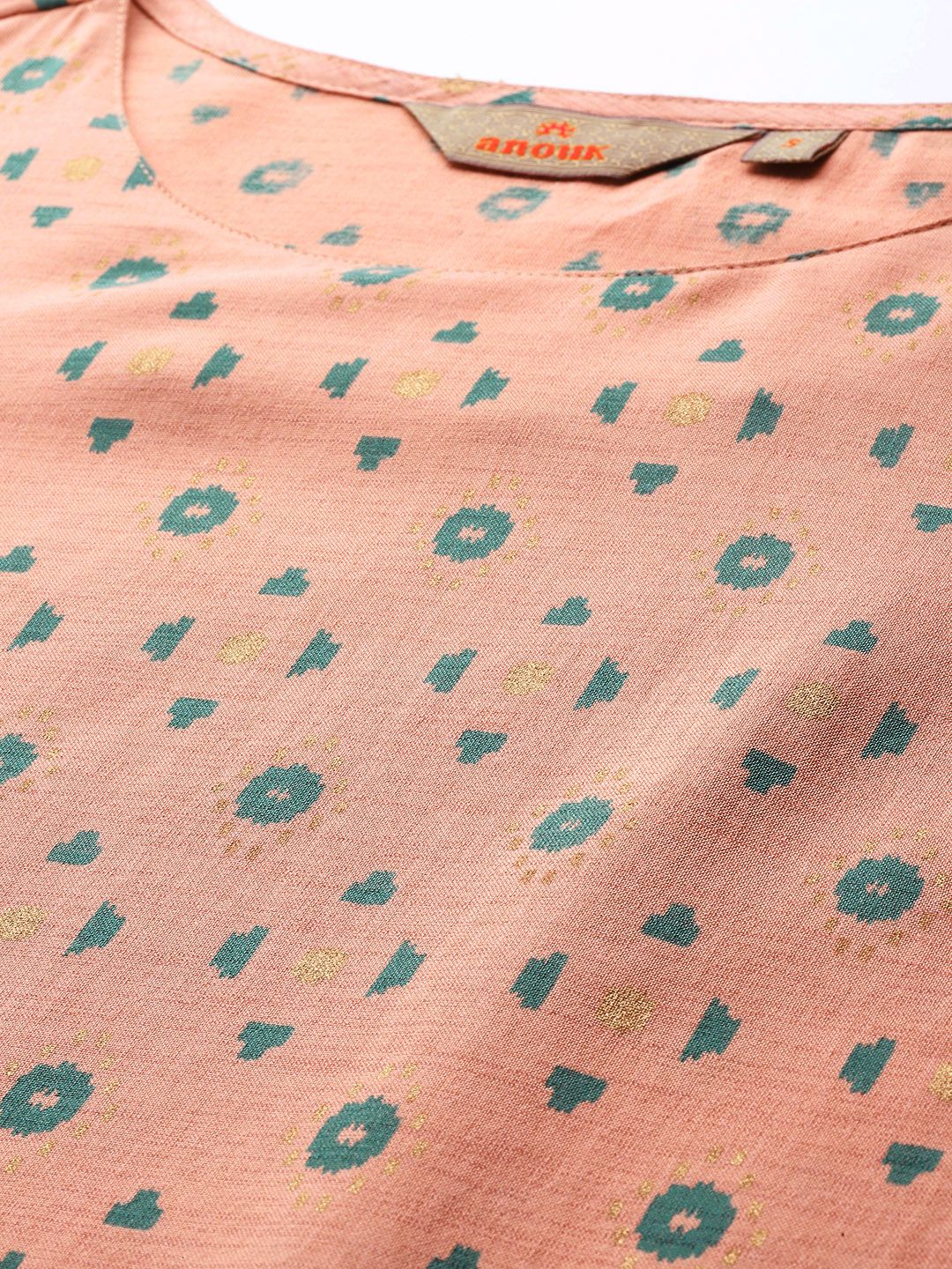 Anouk Geometric Printed Straight Regular Kurta