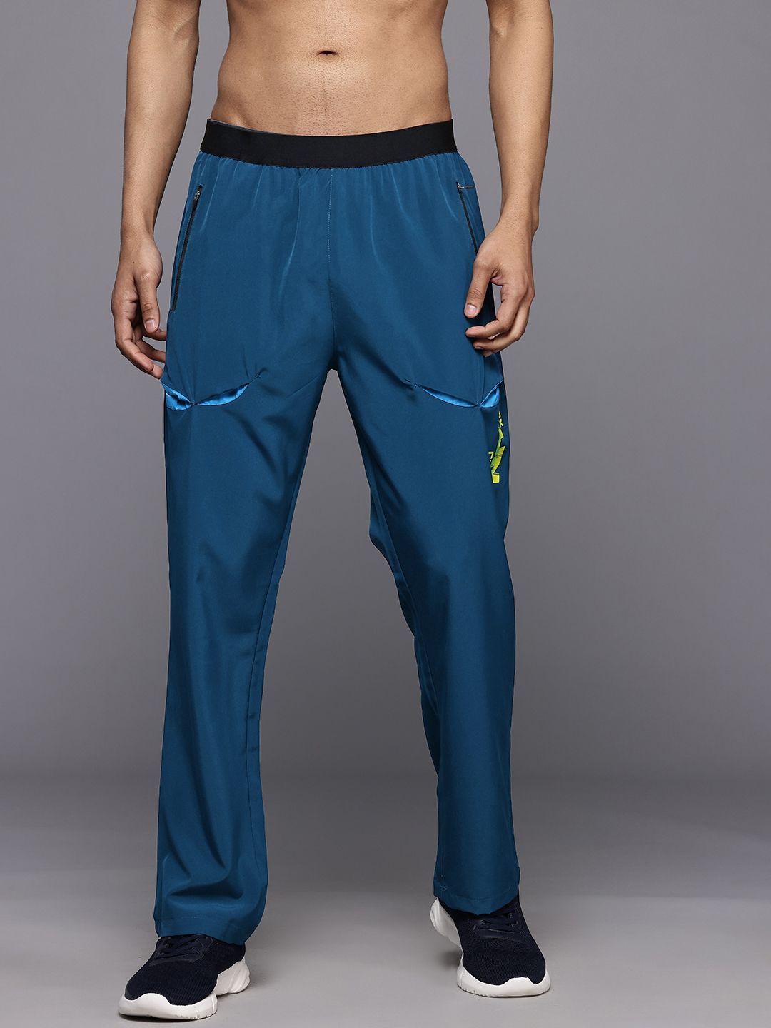 HRX by Hrithik Roshan Men Rapid-Dry Running Track Pants with Reflective Detail
