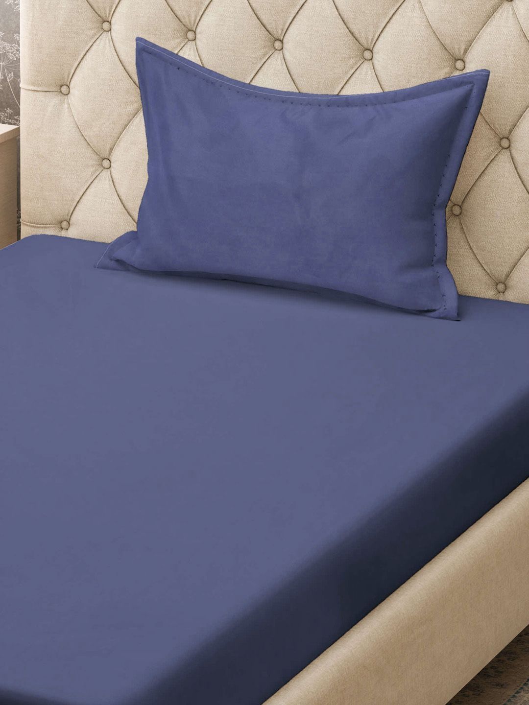 KLOTTHE Blue 300TC Single Bedsheet & 1 Pillow Covers