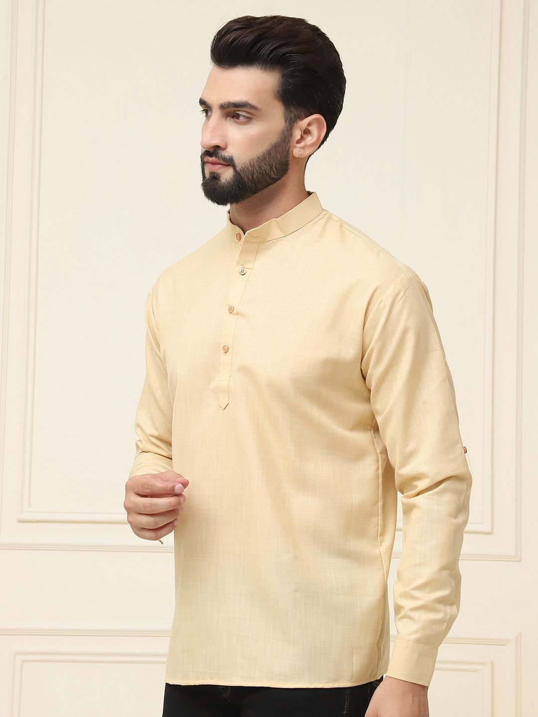 SOJANYA Lengan Gulung Kolar Mandarin Kurta