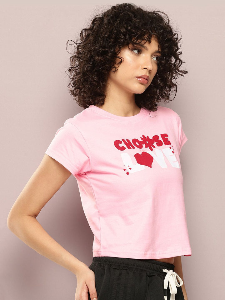DILLINGER Women Regular Cropped Short Sleeve Printed Tshirt