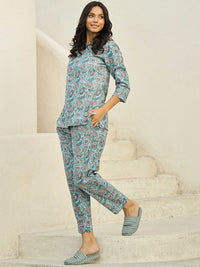 SANSKRUTIHOMES Women Printed Pure Cotton Night suit