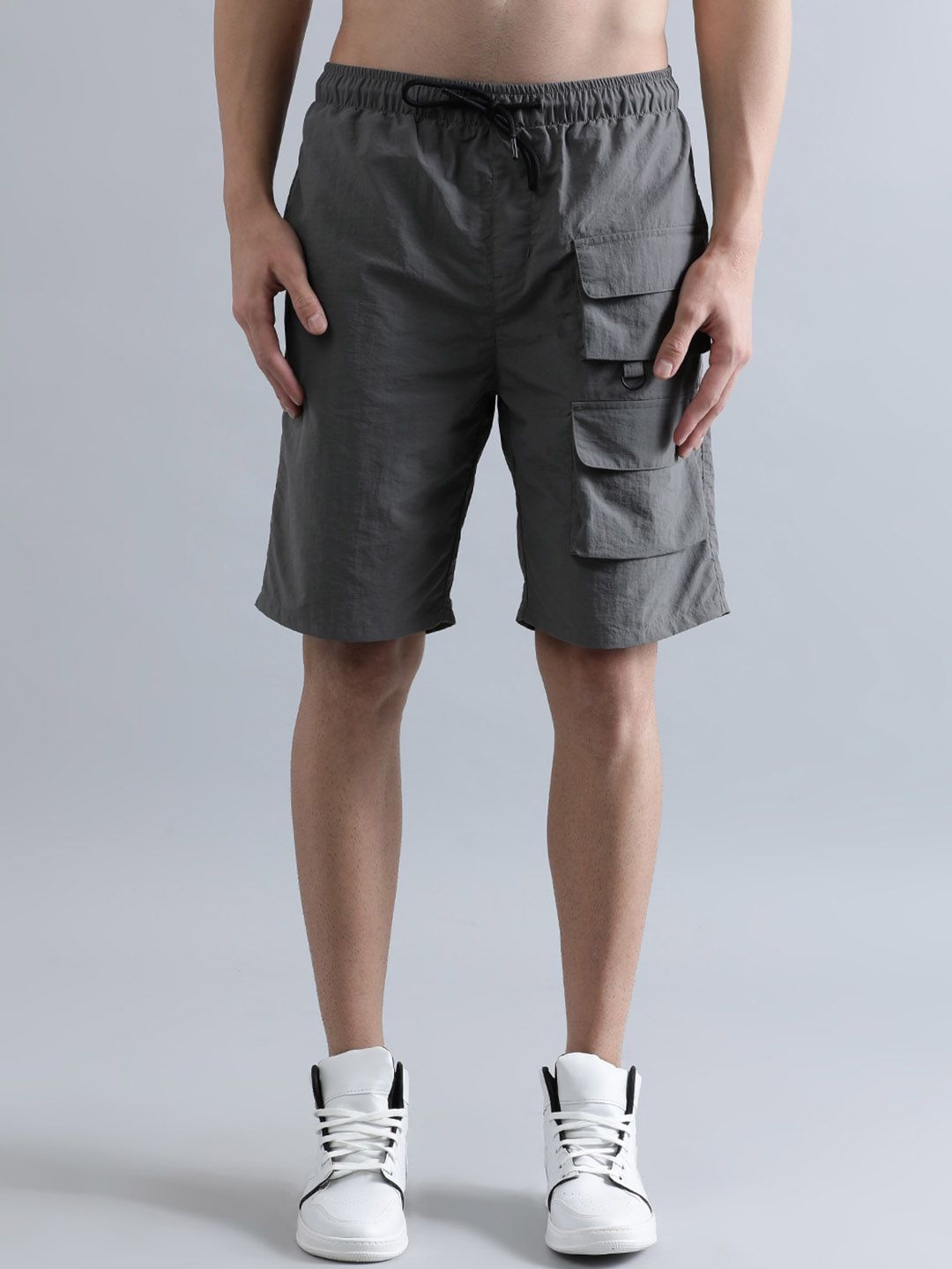 Bene Kleed Men Crushed Nylon Cargo Shorts