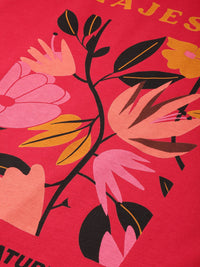 DILLINGER Floral Printed Boxy Fit Pure Cotton T-shirt