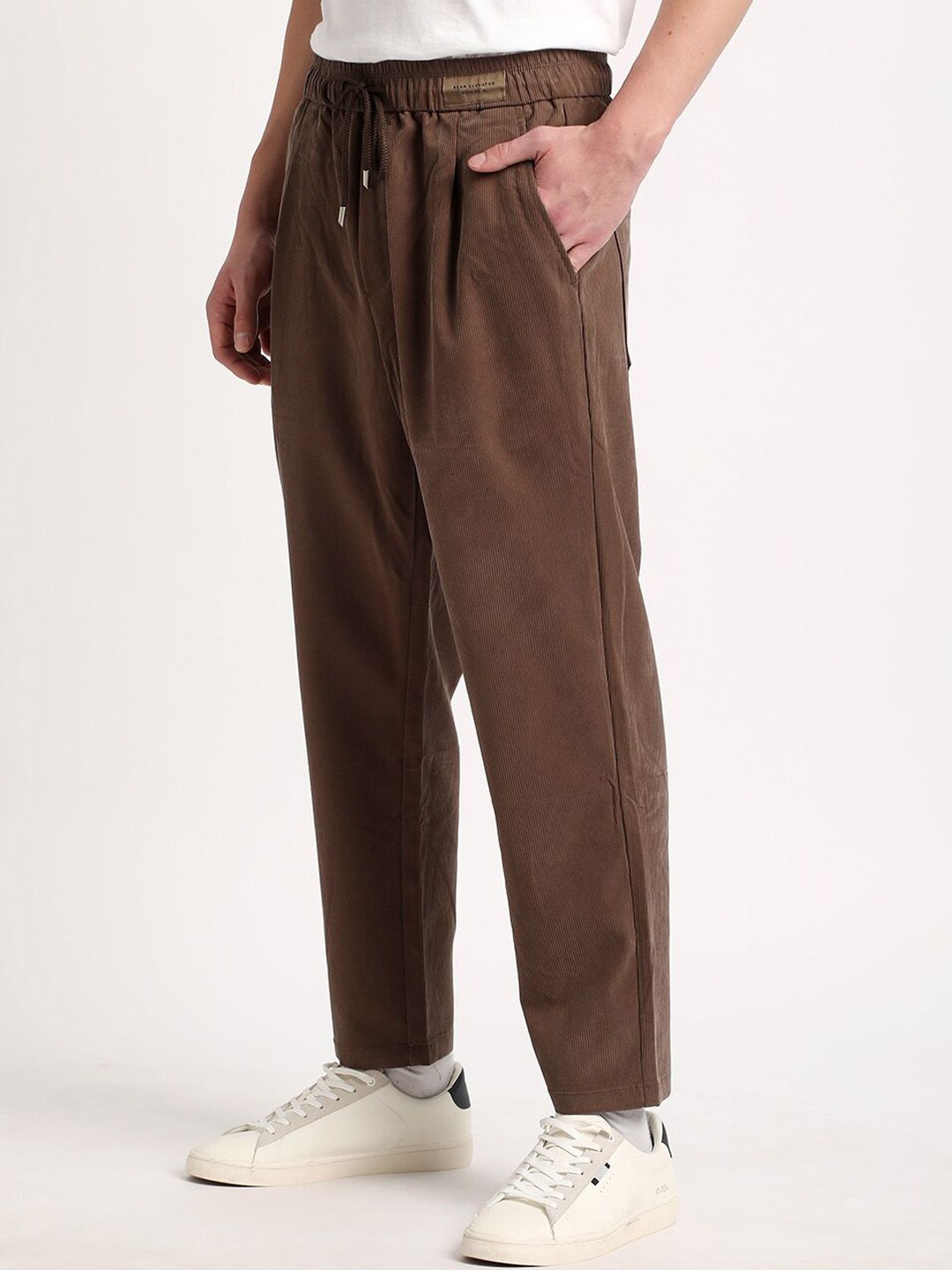 THE BEAR HOUSE Men Relaxed Loose Fit Cotton Trousers