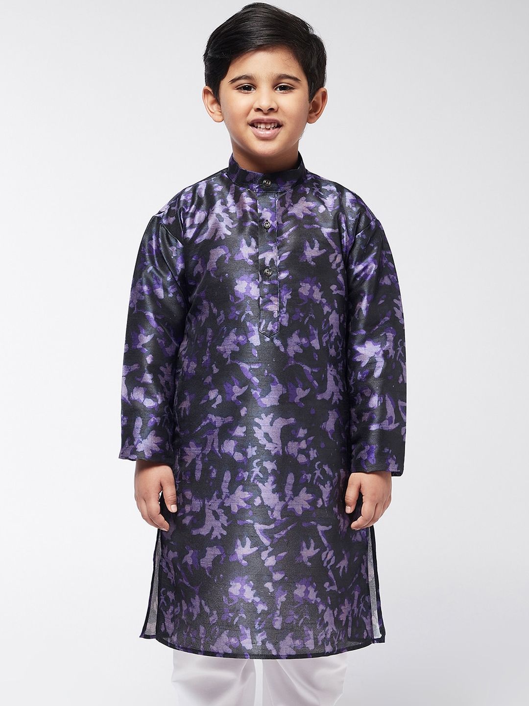 SOJANYA Boys Navy Blue Printed Kurta