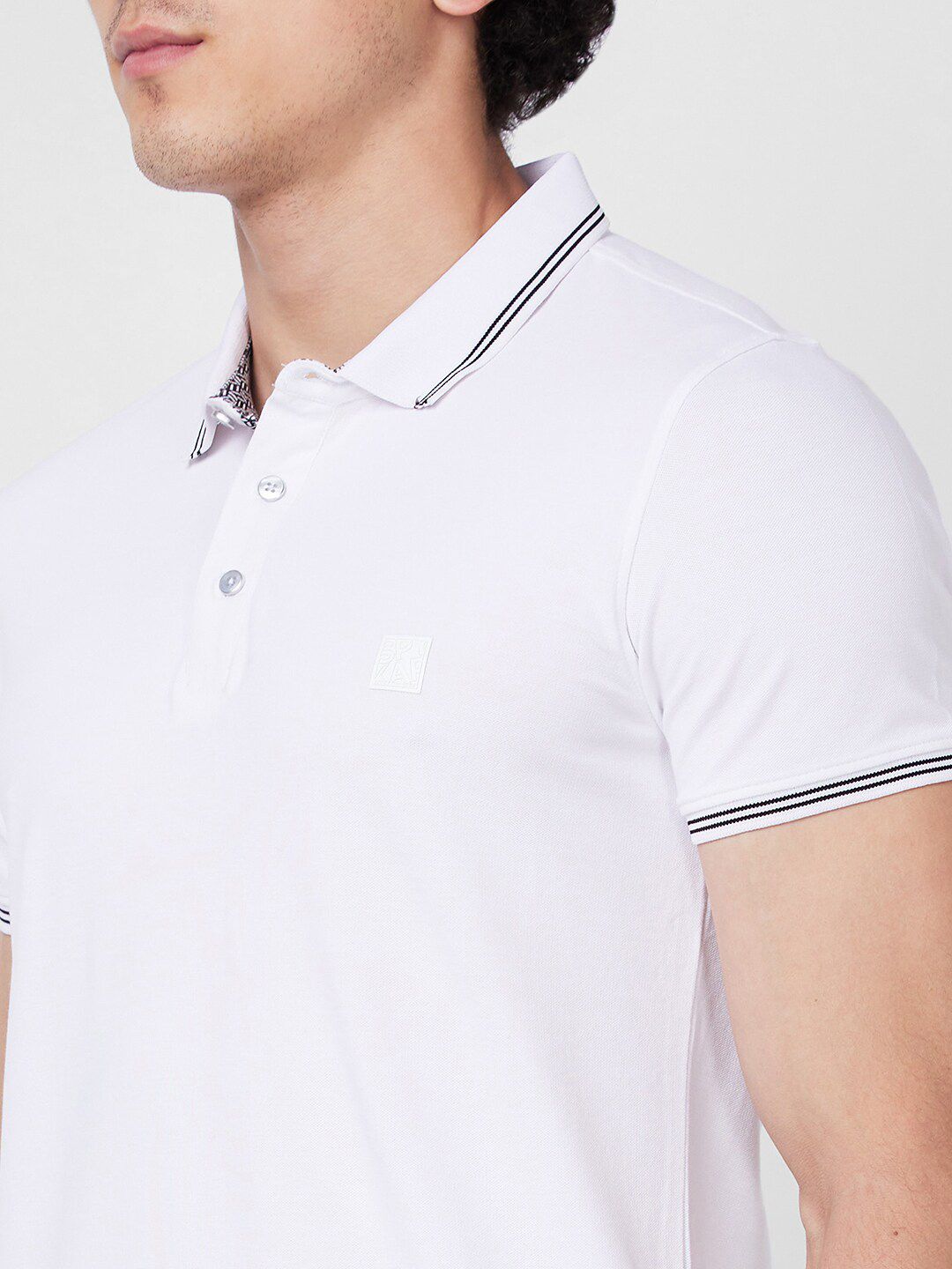 SPYKAR Polo Collar Short Sleeves Cotton Slim Fit T-shirt