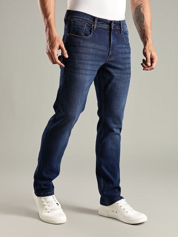 Thomas Scott Men Original Slim Fit Mid-Rise Light Fade Stretchable Jeans