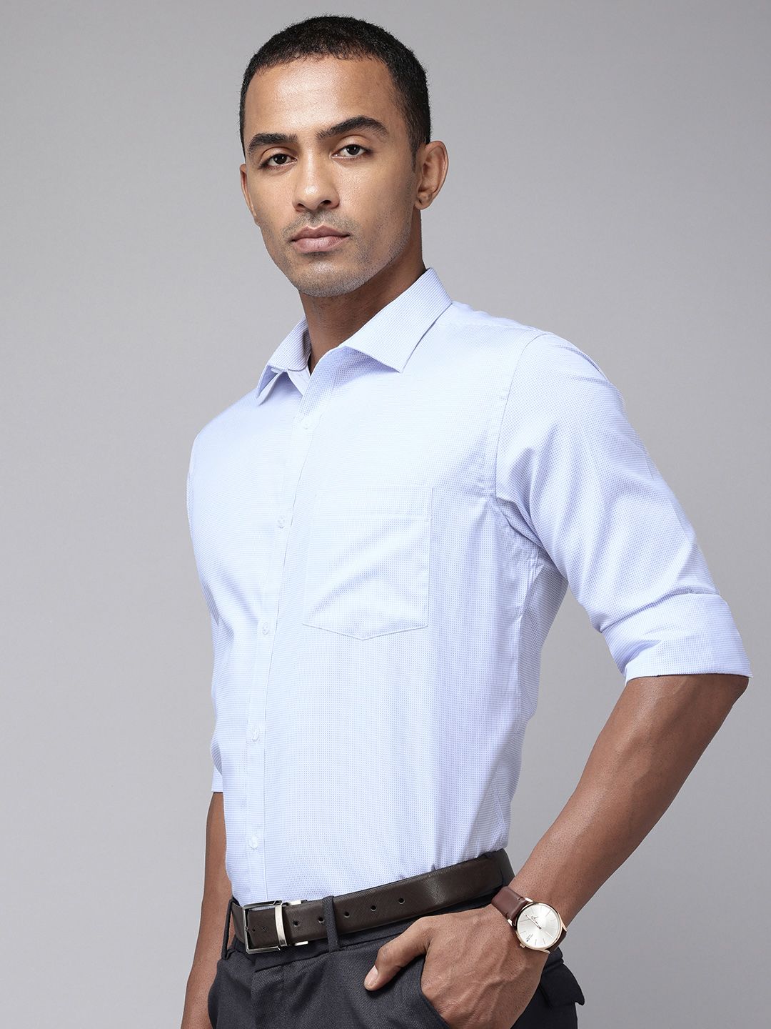Park Avenue Men Slim Fit Micro Ditsy Print Work Formal Shirt