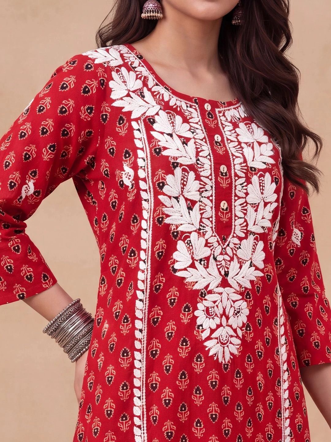 House of Chikankari Women Embroidered Chikankari Kurta