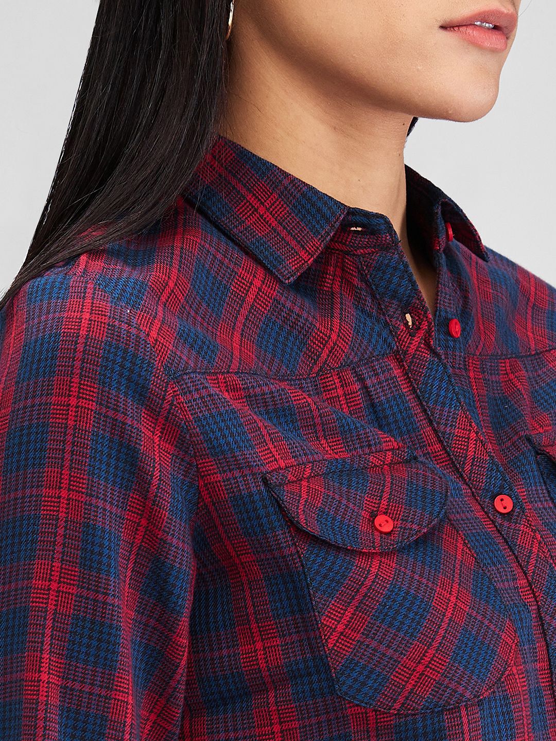 SPYKAR Women Buffalo Checks Opaque Checked Casual Shirt