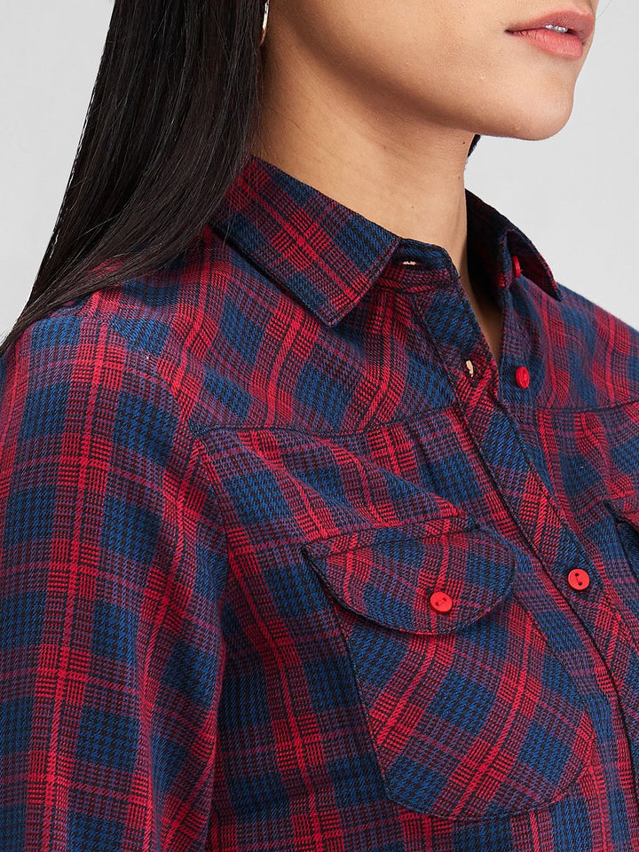 SPYKAR Women Buffalo Checks Opaque Checked Casual Shirt