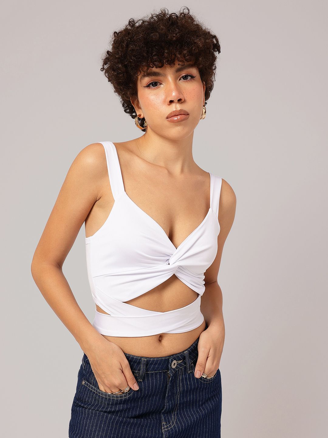 DressBerry Crossover Chaos Twisted Tie-Up Crop Top