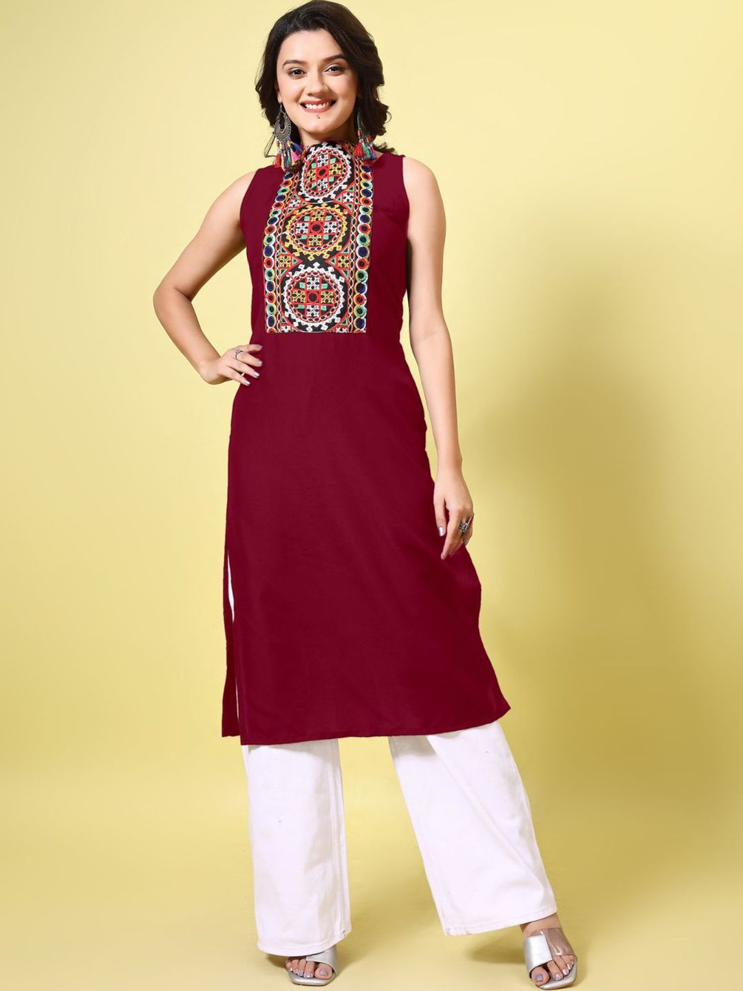 KALINI Women Ethnic Motifs Embroidered Patchwork Kurta