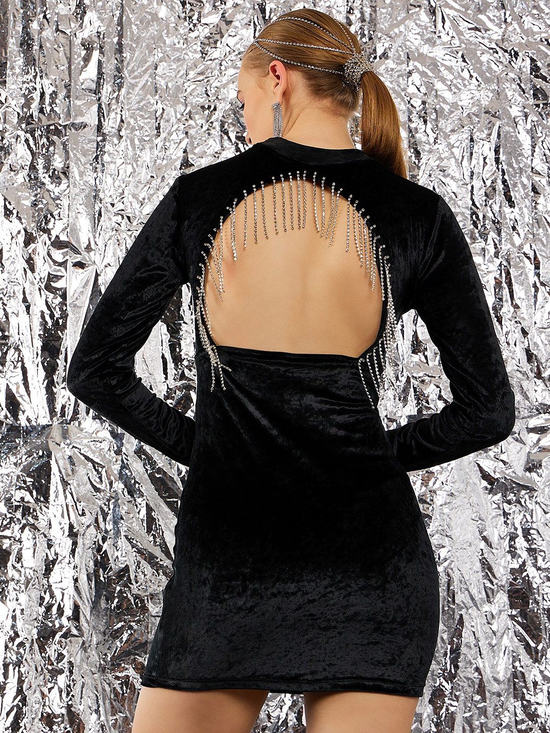 STREET 9 Black Velvet Sheath Dress