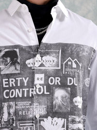 The Indian Garage Co Slim Fit Graphic Printed Pure Cotton Casual Shirt