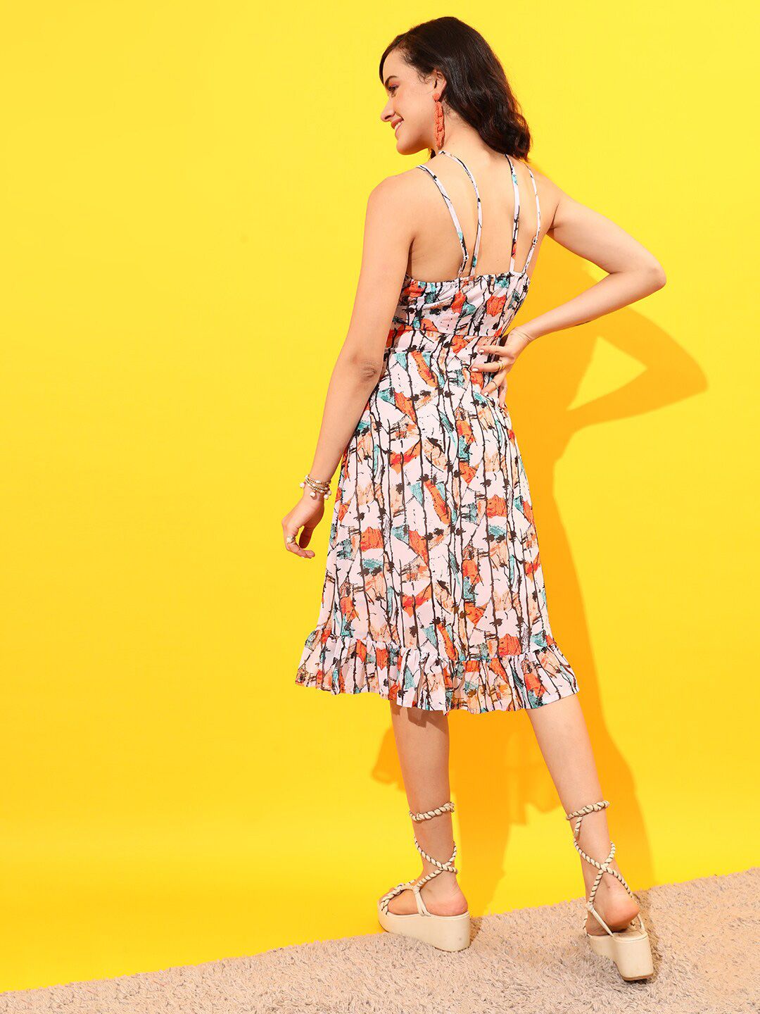 STREET 9 Floral Printed A-Line  Dress