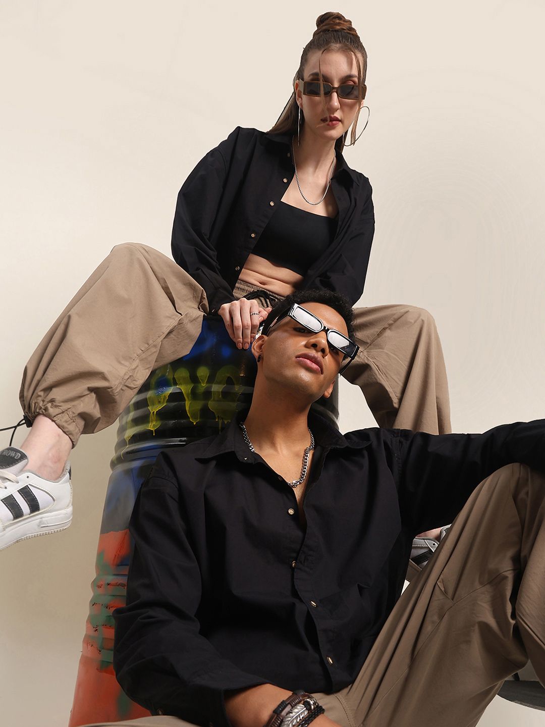 Bene Kleed Men Parachute Fit Cotton Cargos Trousers