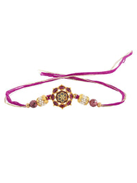 Voylla Regal Bloom Stone Floral Thread Rakhi