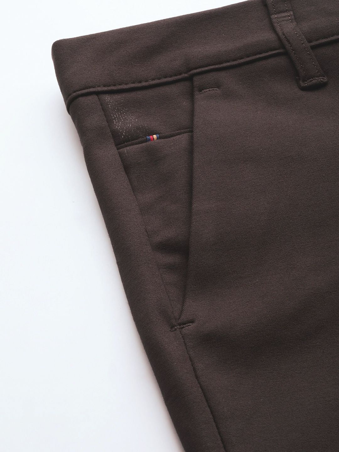 DENNISON Men Brown Smart Tapered Fit Easy Wash Chinos Trousers