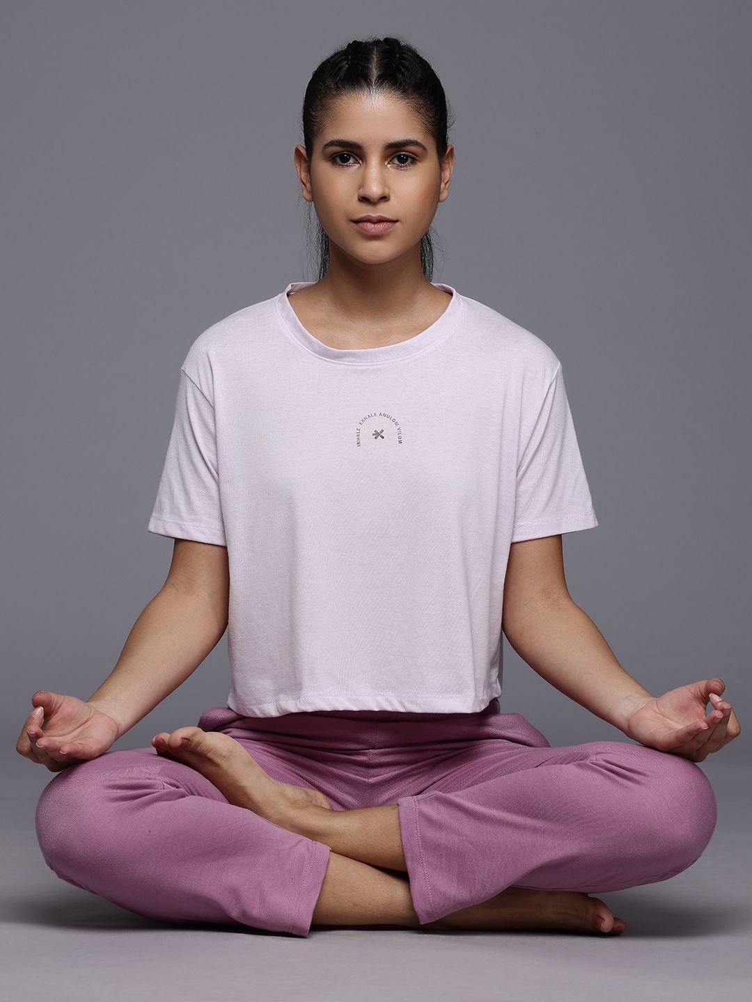 HRX by Hrithik Roshan Women Printed Pure Cotton Yoga T-shirt