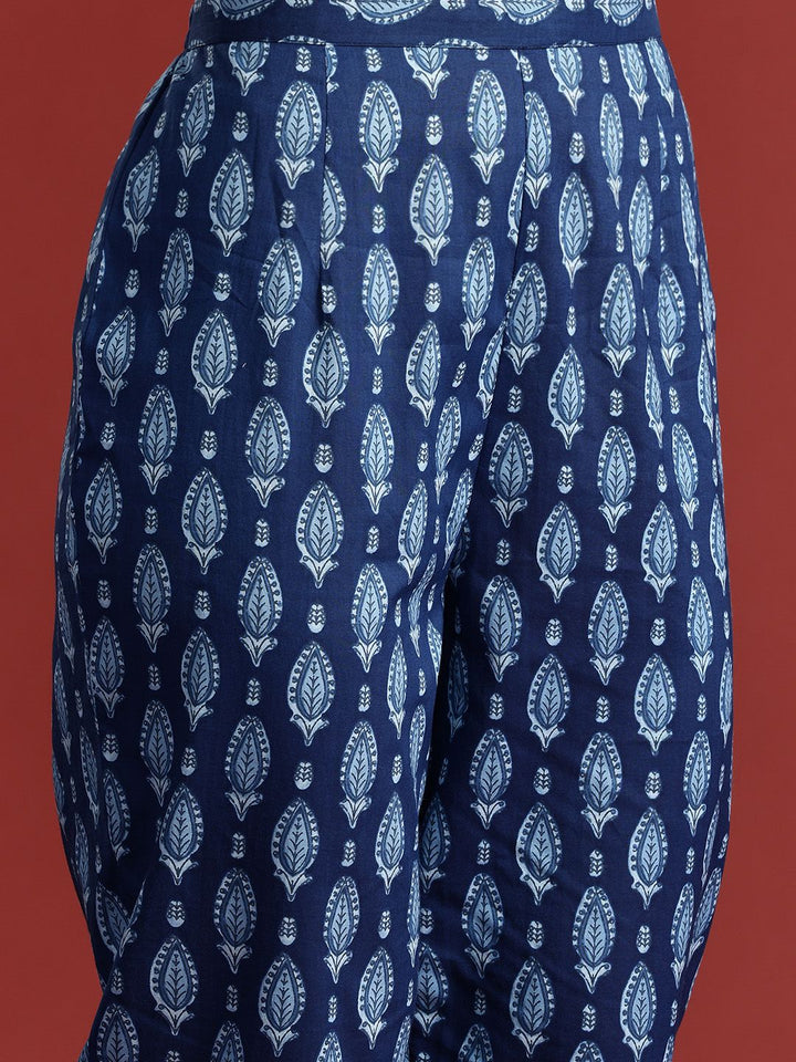 Indo Era Ethnic Motifs Printed Pure Cotton Kurta with Trousers