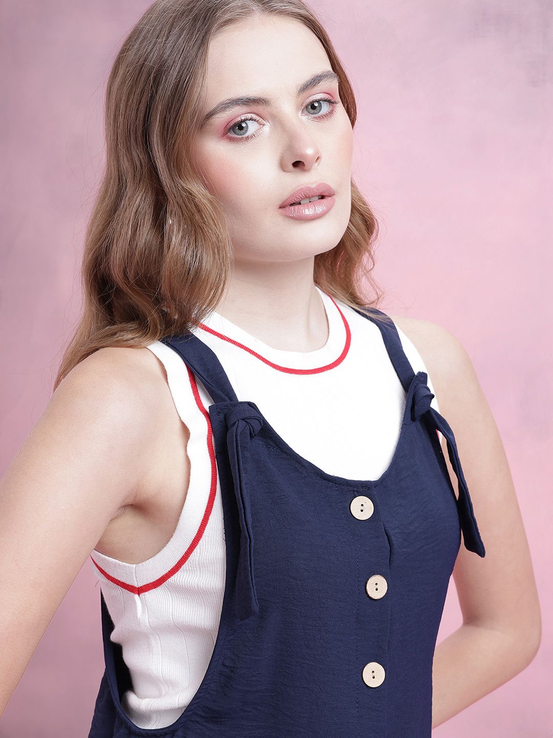DressBerry Crinkled Tie-Up straps Jumpsuit