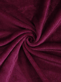KLOTTHE Maroon Solid Flat 300 TC Woolen King Bed Sheet With 2 Pillow Covers-250X225 cm