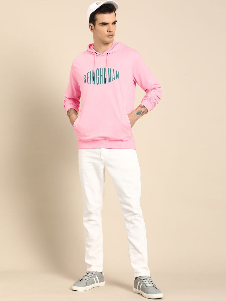 Being Human Men Brand Logo Print Hooded Pure Cotton Sweatshirt