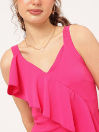 DressBerry Flirty-Frill Shoulder Straps Sheath Chic Dress