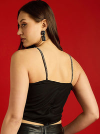 STREET 9 Embellished Net Crop Top