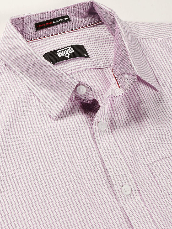 Thomas Scott Men Purple Smart Slim Fit Opaque Casual Shirt