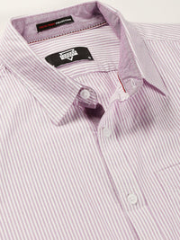 Thomas Scott Men Purple Smart Slim Fit Opaque Casual Shirt