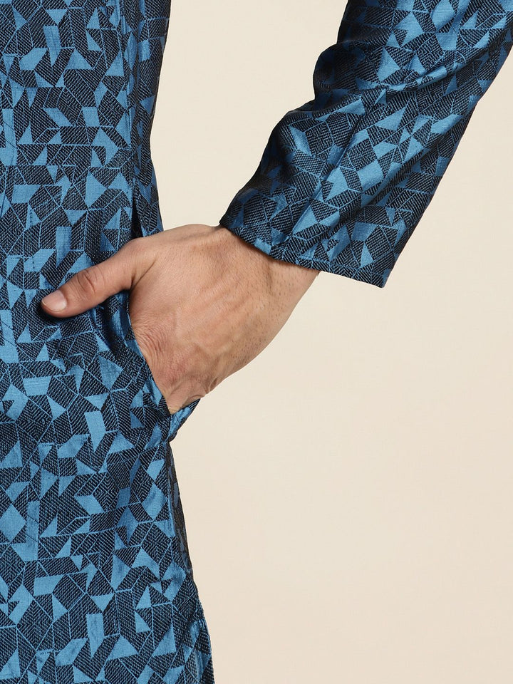 SOJANYA Men Silk Blend Woven Design Kurta
