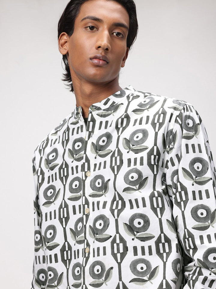 ether Artisan Hand Block Ethnic Print Pure Cotton Shirt